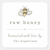 裏庭の養蜂家スクエアはちみつ瓶ギフトラベル スクエアシール (正面)