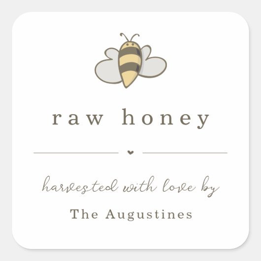 裏庭の養蜂家スクエアはちみつ瓶ギフトラベル スクエアシール (正面)