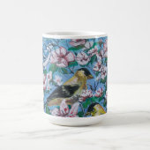 裏庭の鳥かわいい コーヒーマグカップ (中央)