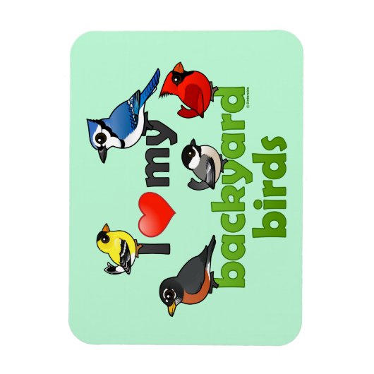 裏庭の鳥が大好き マグネット (縦)