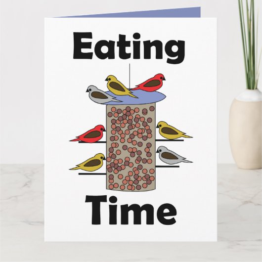 裏庭の鳥の餌台で食事をするのが好きなバードウォッチャー向け カード (正面)
