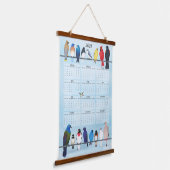 裏庭の鳥2025壁カレンダー 吊り下げ型タペストリー (傾斜あり)