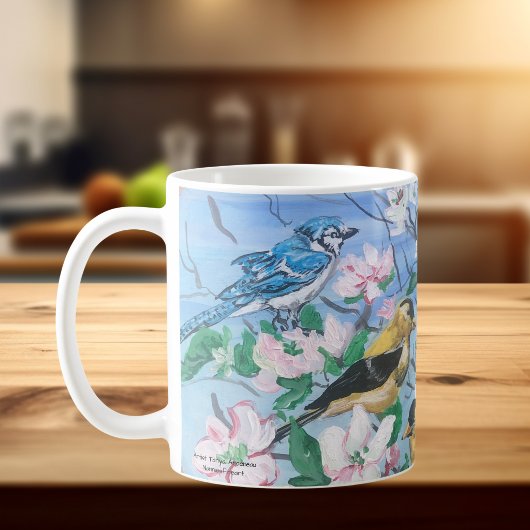 裏庭の鳥 ルリサンジャク ミヤマキンチョウ コーヒーマグカップ