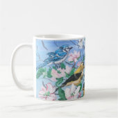 裏庭の鳥 ルリサンジャク ミヤマキンチョウ コーヒーマグカップ (左)