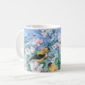 裏庭の鳥 ルリツグミ キバシアメリカコシジロ コーヒーマグカップ (正面左)