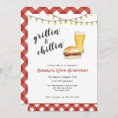 裏庭のBBQグリル誕生日パーティーの招待状 招待状 (正面/裏面)