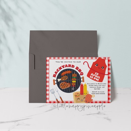 裏庭のBBQパーティー招待状 招待状