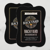 裏庭のBBQパーティー 招待状 (正面/裏面)