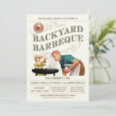 裏庭のBBQ招待状 | ヴィンテージ クラシック V.1 招待状 (スタンド正面)