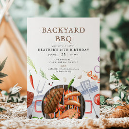 裏庭のBBQ誕生日パーティー 招待状