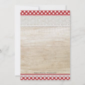 裏庭のBBQ カップル ベビーシャワー 招待状 (裏面)