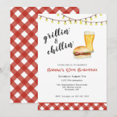 裏庭のBBQ グリル 誕生日 招待状 (正面/裏面)