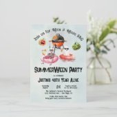 裏庭のBBQ ベイビーキュー ベビーシャワー 招待状 (スタンド正面)