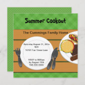 裏庭のCookoutの招待状 招待状 (正面/裏面)