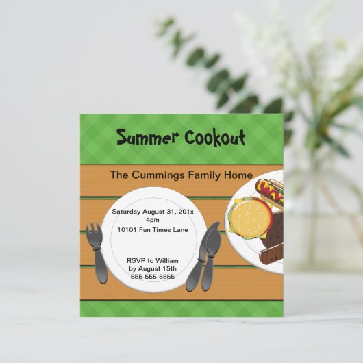 裏庭のCookoutの招待状 招待状 (スタンド正面)