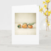 裏庭はちや柿の静物挨拶 カード (黄色い花)