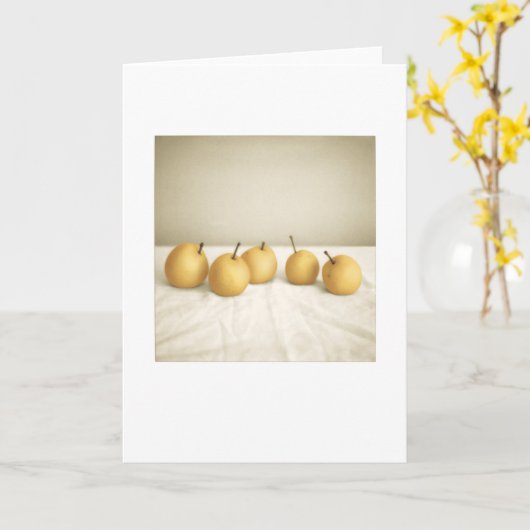 裏庭アジア梨の静物挨拶空白の会 カード (黄色い花)
