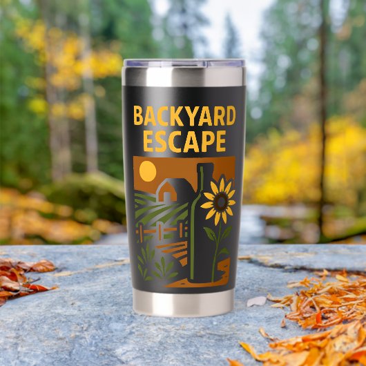 裏庭エスケープガーデニングひまわりファーム 保温保冷タンブラー (アウトドア (回転後))