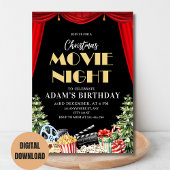 裏庭クリスマスムービーナイト誕生日パーティー 招待状