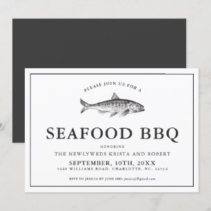 裏庭シーフミニマルードバーベキュー招待状 招待状