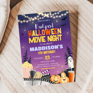 裏庭ハロウィン誕生日パーティ映画鑑賞会 招待状