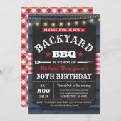 裏庭バーベキュー誕生日招待状 招待状 (正面/裏面)