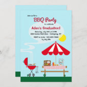 裏庭バーベキュー・パーティーのご招待 招待状 (正面/裏面)