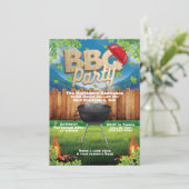 裏庭バーベキュー パーティー招待状 招待状 (スタンド正面)