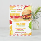 裏庭バーベキュー・パーティー ギンガム チェリンのグリル 招待状 (スタンド正面)