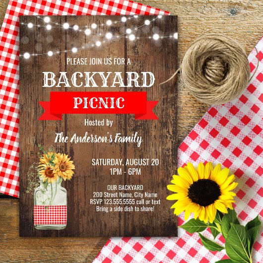 裏庭ピクニックパーティー 招待状