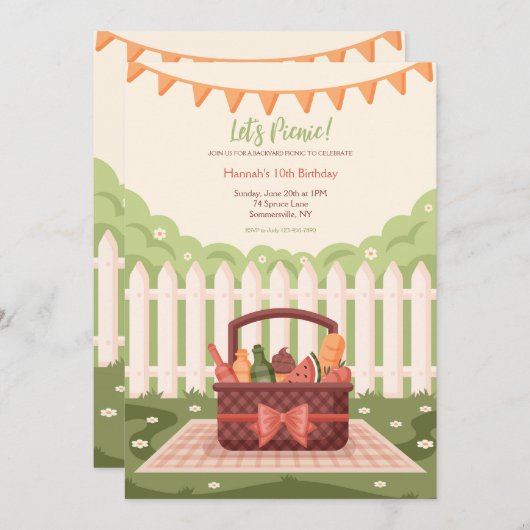 裏庭ピクニック 招待状 (正面/裏面)