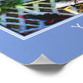 裏庭フラワーガーデンチェアパーソナライズされた ポスター (角)