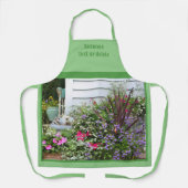 裏庭フラワーガーデンパーソナライズされた エプロン (正面)