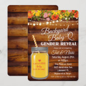 裏庭ベイビーQ メイソンジャー性別発表招待状 招待状 (正面/裏面)