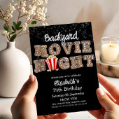 裏庭ムービーナイトポップコーンマーキーライトパーティー 招待状