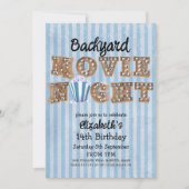 裏庭ムービーナイトポップコーンマーキーライトパーティー 招待状 (正面)