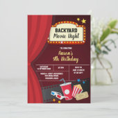 裏庭映画鑑賞会の誕生日パーティー招待状 招待状 (スタンド正面)