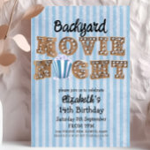 裏庭映画鑑賞会 ポップコーン 劇場風ライト パーティー 招待状