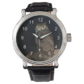 裏庭素晴らし角フクロウ 腕時計 (正面)