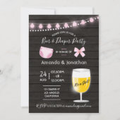 裏庭素朴ビールとおむつベビーガールシャワー 招待状 (正面)