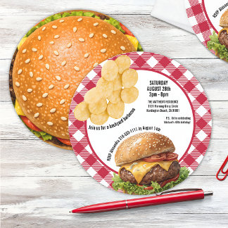 裏庭BBQのグリルチーズバーガー 招待状