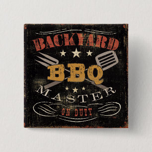 裏庭BBQのマスター 缶バッジ