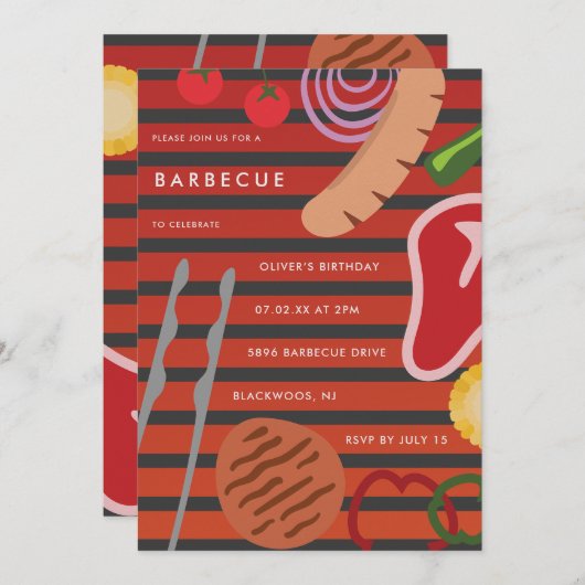 裏庭BBQグリル 招待状 (正面/裏面)