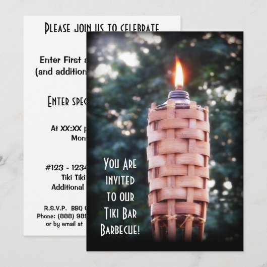 裏庭BBQティキトーチ！ 招待状 (正面/裏面)