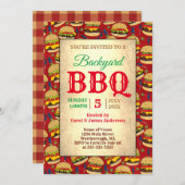 裏庭BBQパーティーバーガーズレッド 招待状 (正面/裏面)