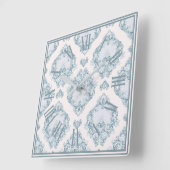 裏当エレガントて壁の時計華美付きブルーグレー スクエア壁時計 (傾斜)