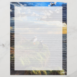 裏打ちされたパフィンロック – 8.5インチx 11インチ文房具シート