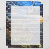 裏打ちされたパフィンロック – 8.5インチx 11インチ文房具シート (正面/裏面)