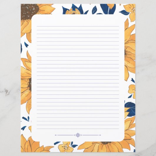 裏打ち筆記用紙 – ひまわり (正面)