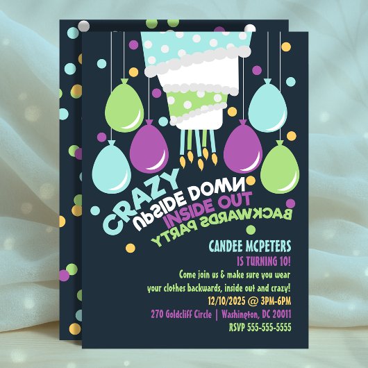 裏返し裏返しパーティの招待状 招待状